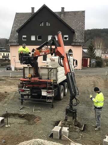 Fundamente für die Fertiggarage