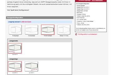 ZAPF Garagenkonfigurator - Wunschgarage selbst erstellen