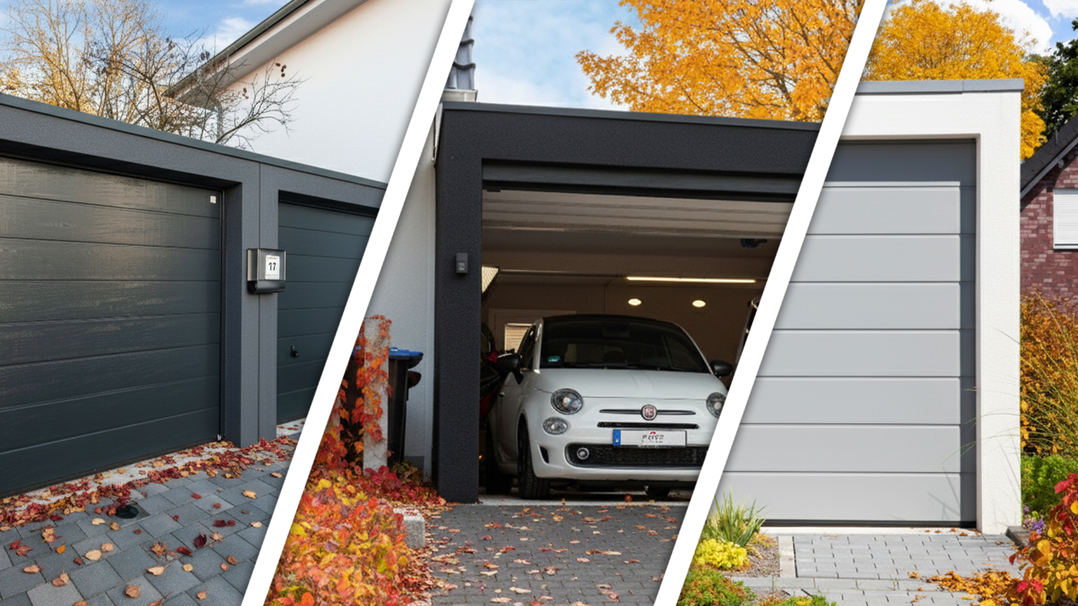 Farbtrends der Garagen 2025 im Herbst: Schwarz, Anthrazit, Grau