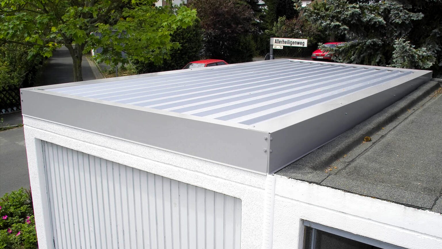 ZAPF Pultdach ZAPF Pultdach auf ZAPF Fertiggarage mit Metallprofil