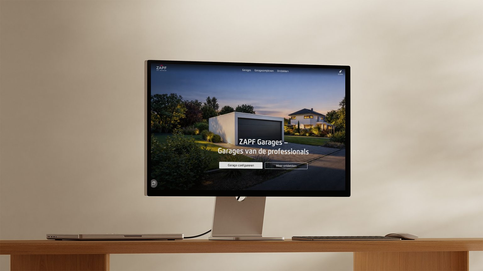 MockUp_Website_Niederlande_Bildschirm_1536x864px_EV Bildschirm-Mockup der ZAPF Website-Startseite auf Niederländisch
